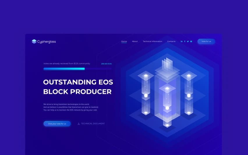 Corporate website for EOS Block Producer
